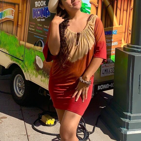 Sky Ronin Tie-Dye Off-Shoulder Mini Dress – XS Boho Chic - Picture 2 of 7